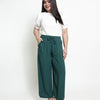 Wide-Leg Pants – Soft Linen - Emerald Green