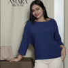 Soft Linen Amara Blouse - Navy Blue