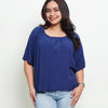 Amara Blouse – Soft Linen - Navy Blue