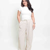 Costa Wide-Leg Pants – Linen - Khaki