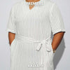 Bianca Dress - White Striped