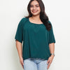 Amara Blouse – Soft Linen - Emerald Green