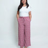 Wide-Leg Pants – Floral Linen - Red Floral