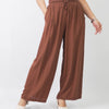 Wide-Leg Pants – Soft Linen - Choco Brown