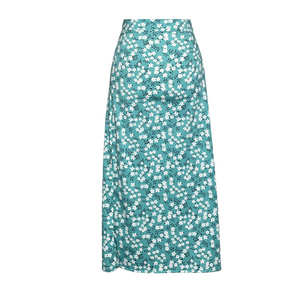 Cotton Spandex Mint Skirt with Slit