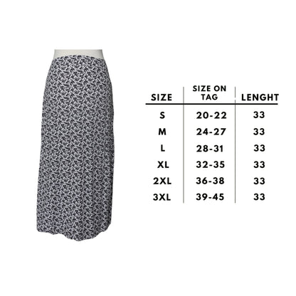 White Floral  Linen Long Skirt