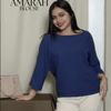 Ava Blouse – Soft Linen - Navy Blue