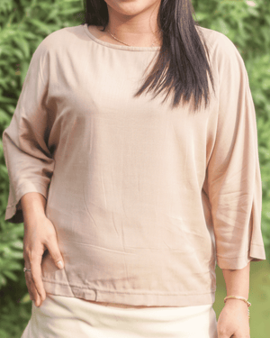 Beige Amara Soft Linen Blouse