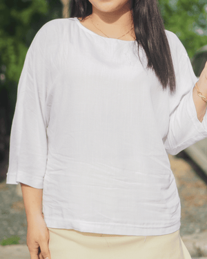 White Amara Soft Linen Blouse