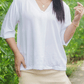 White Aliyah Soft Linen Blouse