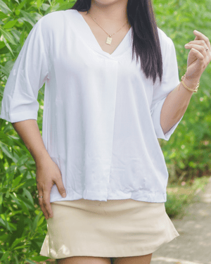 White Aliyah Soft Linen Blouse