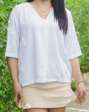 White Aliyah Soft Linen Blouse