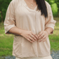 Beige Aliyah Soft Linen Blouse