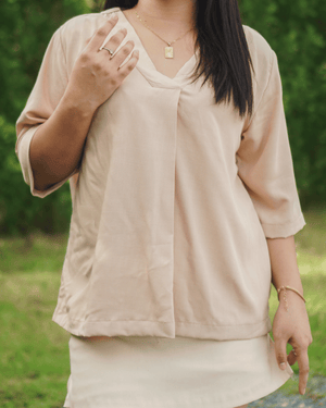 Beige Aliyah Soft Linen Blouse