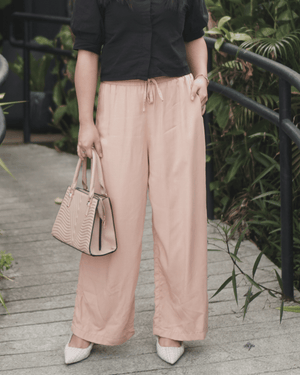 Nude Wideleg Linen Pants