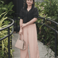 Nude Wideleg Linen Pants