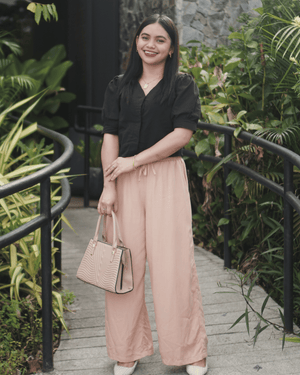 Nude Wideleg Linen Pants