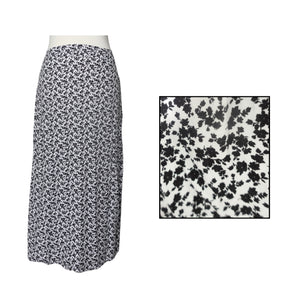 White Floral  Linen Long Skirt by Kasyaph