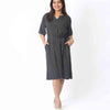 Bianca Maxi Dress – Soft Linen - Black Striped