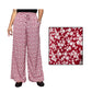 Red Floral Wideleg Linen Pants by Kasyaph