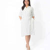 Bianca Maxi Dress – Soft Linen - White Striped