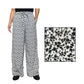 White Floral Wideleg Linen Pants by Kasyaph