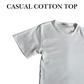 White Casual Cotton Top