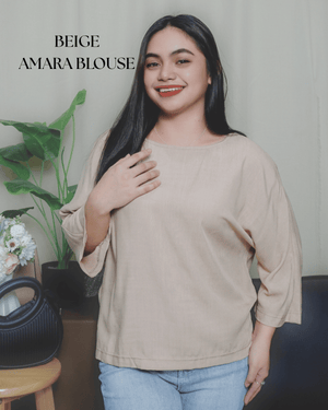 Beige Amara Soft Linen Blouse