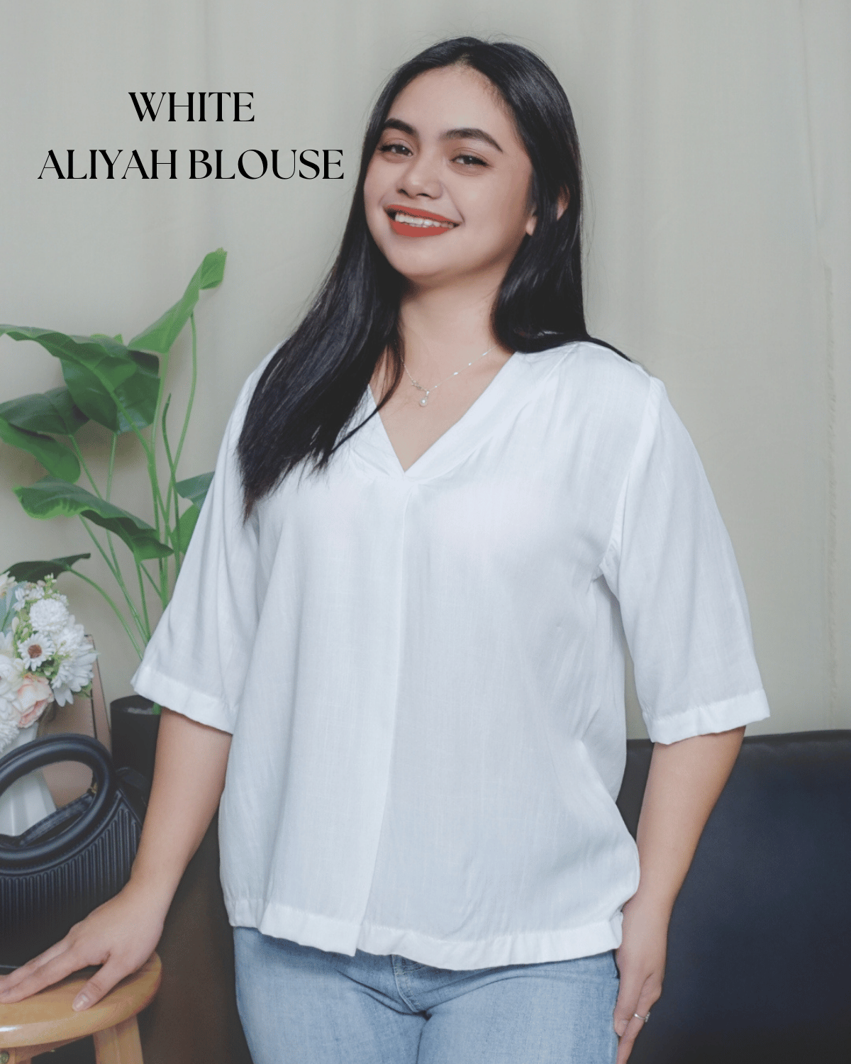 White Aliyah Soft Linen Blouse