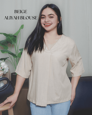 Beige Aliyah Soft Linen Blouse