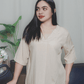 Beige Aliyah Soft Linen Blouse