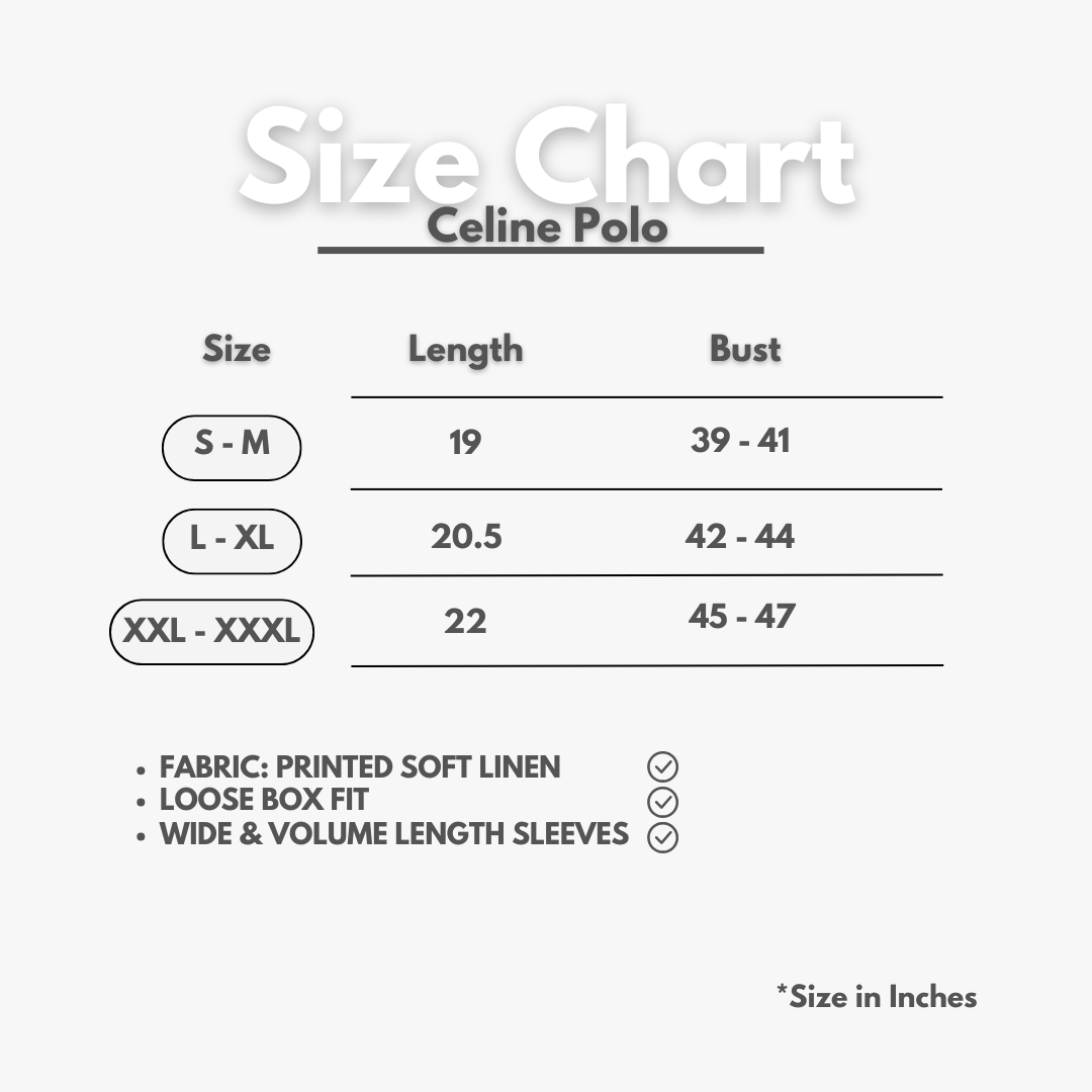 Celine Polo by Kasyaph Size Chart