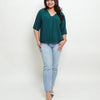 Aliyah Blouse – Soft Linen - Emerald Green