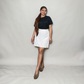 White Floral MiniSkirt A-line with Zipper
