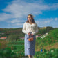 KasyaPH Soft Linen Floral Long Skirt – Hyacinth Variant