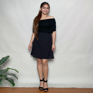 Black MiniSkirt A-line with Zipper