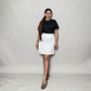 White MiniSkirt A-line with Zipper