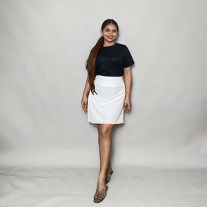 White MiniSkirt A-line with Zipper
