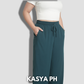 Dark Teal Wideleg Linen Pants By Kasyaph