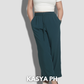 Dark Teal Wideleg Linen Pants By Kasyaph