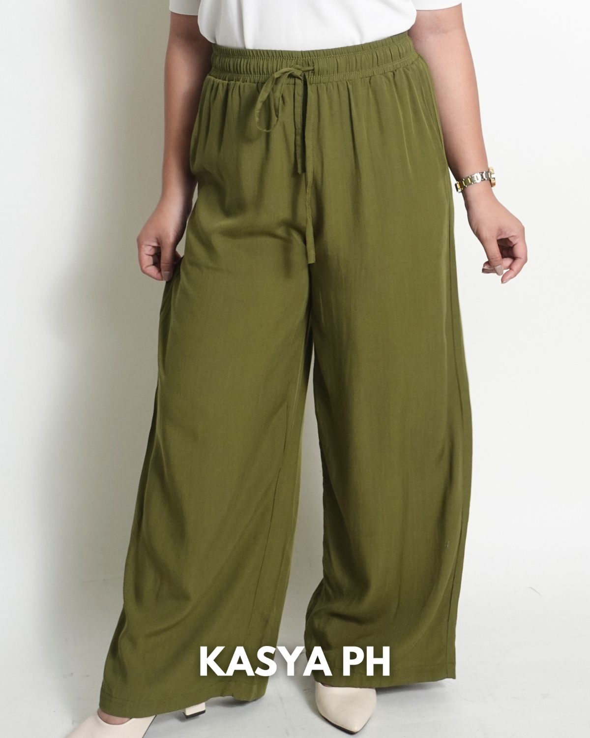 Army Green Wideleg Pants