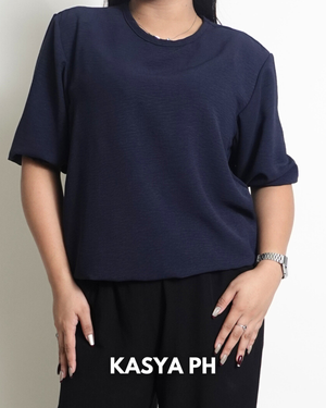Bea Navy Blue Plain Blouse