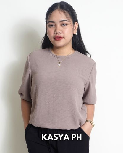 Bea Taupe Plain Blouse