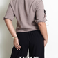 Bea Taupe Plain Blouse