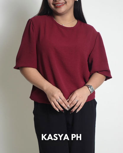 Bea Maroon Plain Blouse