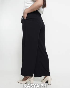 Black Wideleg Linen Pants