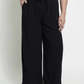 Black Wideleg Linen Pants