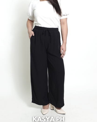 Black Wideleg Linen Pants
