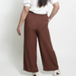Choco Brown Wideleg Linen Pants
