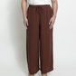 Choco Brown Wideleg Linen Pants